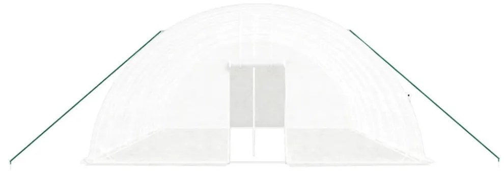 fehér acélvázas melegház 48 m² 8 x 6 x 2,85 m