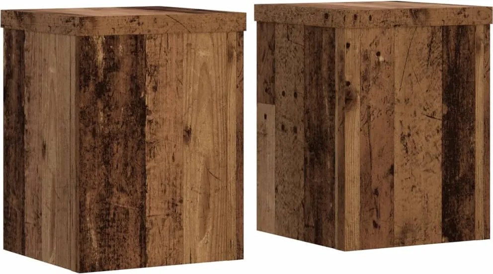 vidaXL 2 db antik fa színű szerelt fa növénytartó állvány 15x15x20 cm