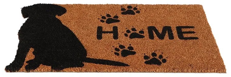 Home feliratos, kutyás kókuszrost lábtörlő 75x45 cm