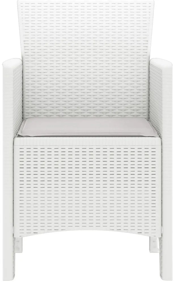 Kerti Szék 4 db Fehér Rattan Standard Tartós Kültéri székek