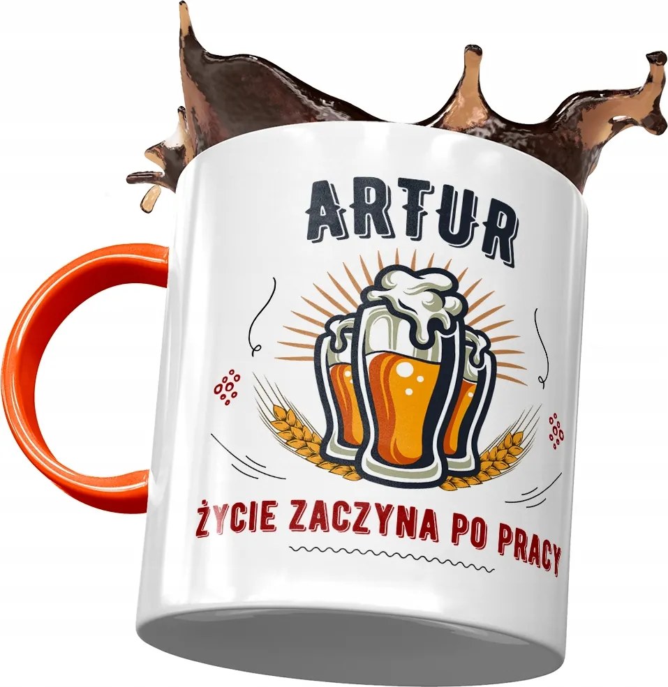 Narancssárga Bögre Artúr Férj Kolléga Ajándék Nyomtatott Fotóval