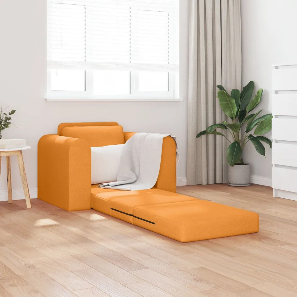 Földi kanapéágy 2 az 1-ben Sötét Sárga 98x71x83 cm Textil