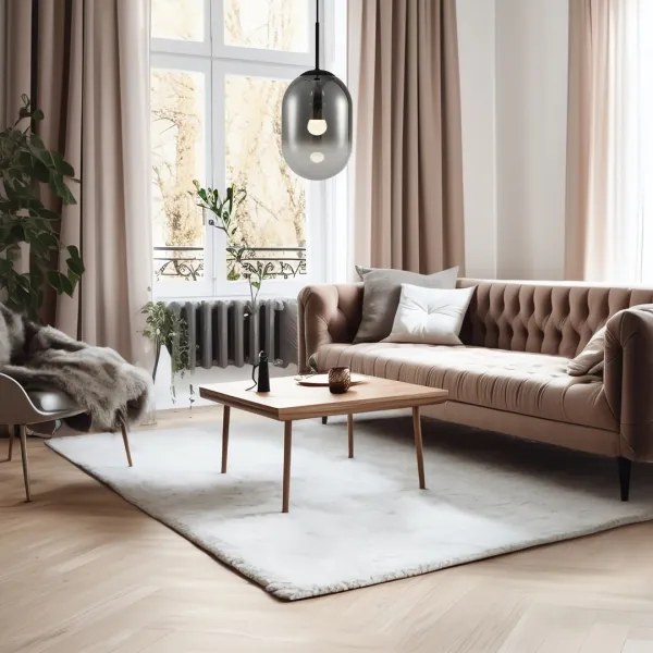 Csillár zsinóron ALIAS 1xE14/40W/230V átm. 24 cm fekete/szürke