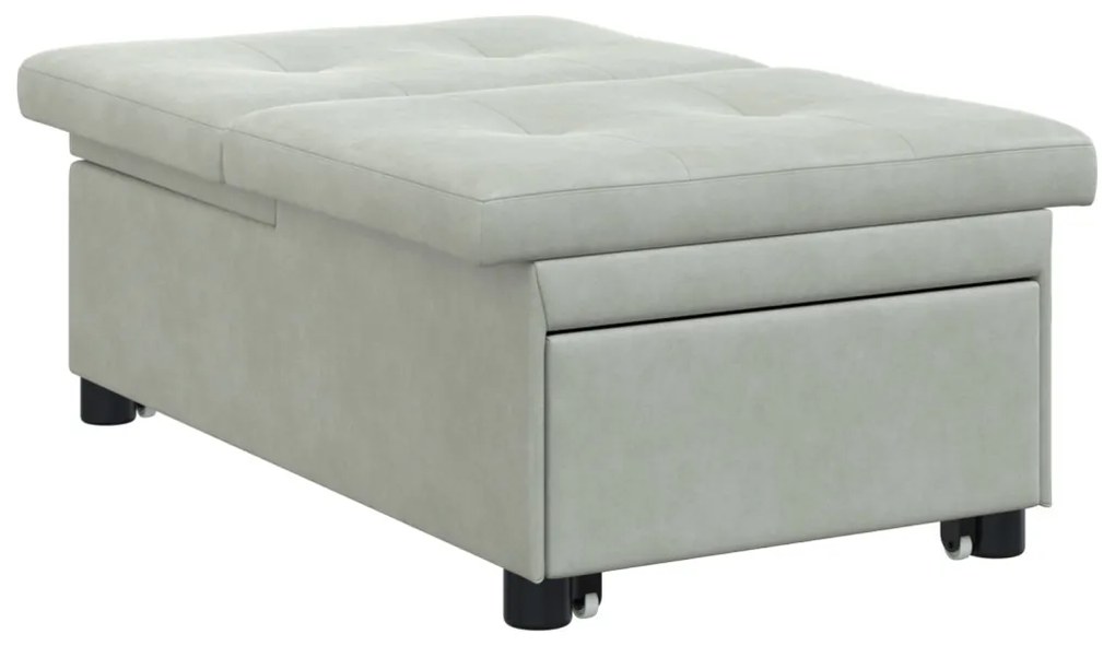 Kanapéágy Világosszürke 67 x 194 x 38 cm Bársony