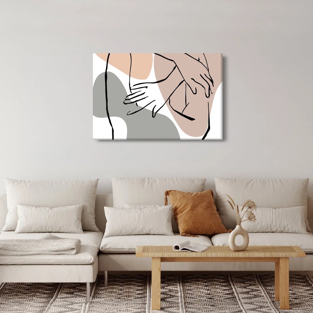 Kép - Női test vonal művészet N⁰2 (90x60 cm)