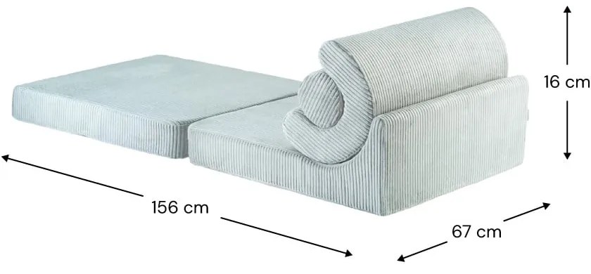 Mentazöld kordbársony gyerek fotel Flipster – Wigiwama