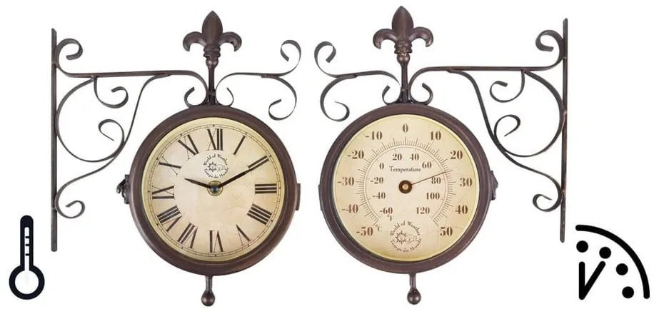 Rustic falióra hőmérővel - Esschert Design