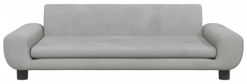 világosszürke bársony gyerekkanapé 100 x 54 x 33 cm