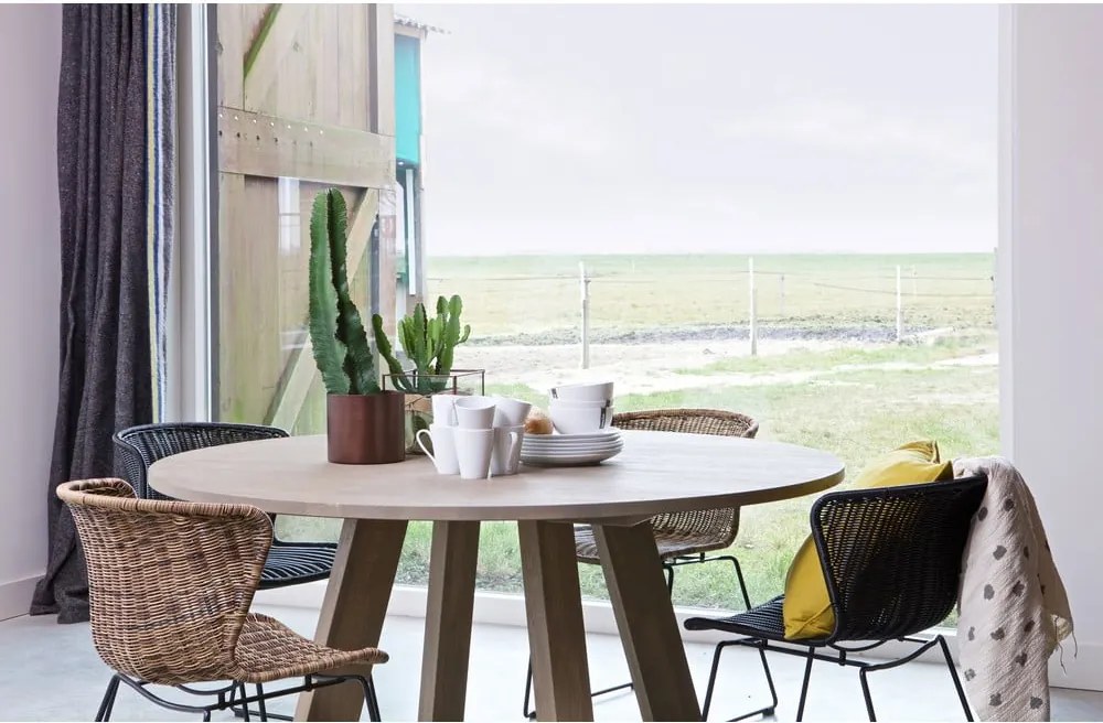 Natúr színű műrattan kerti szék szett 2 db-os Wings – WOOOD