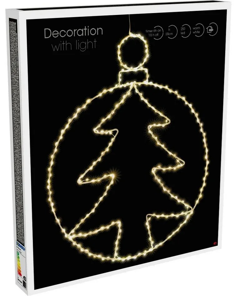 Kerstball Tree karácsonyi lógó LED dekoráció 250 LED, 48 cm