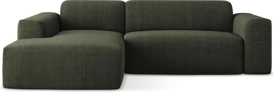 Zöld sarokkanapé (bal oldali-heverő résszel) Keli – Makamii