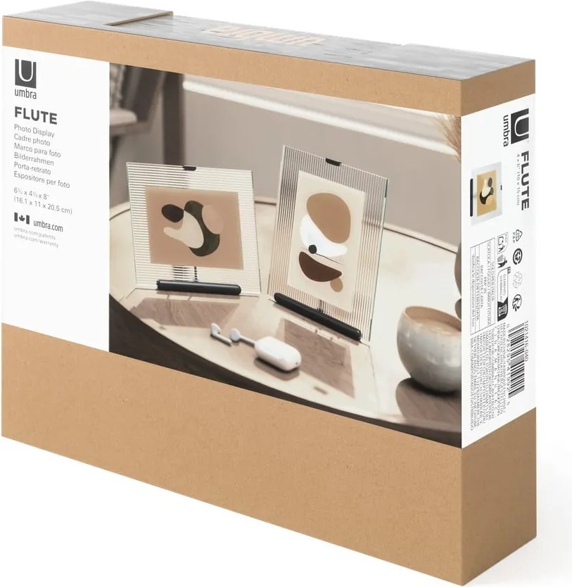 Fekete üveg álló képkeret 16x20 cm Flute – Umbra