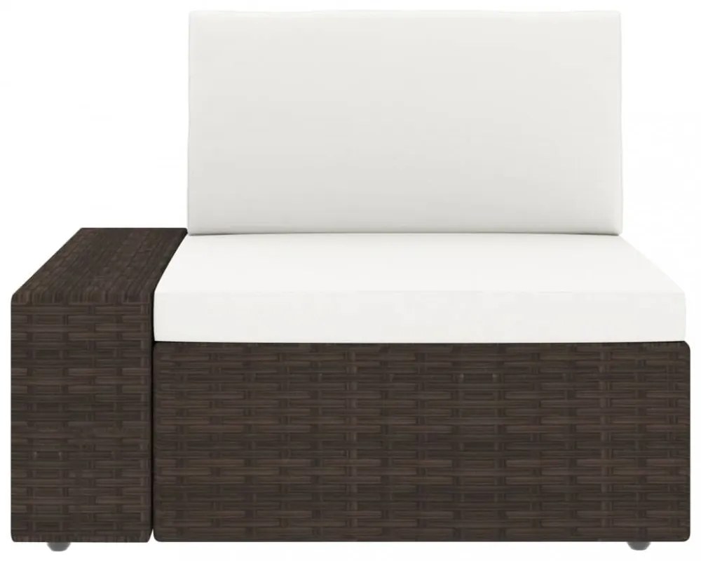 vidaXL 3 személyes barna elemes polyrattan kanapé