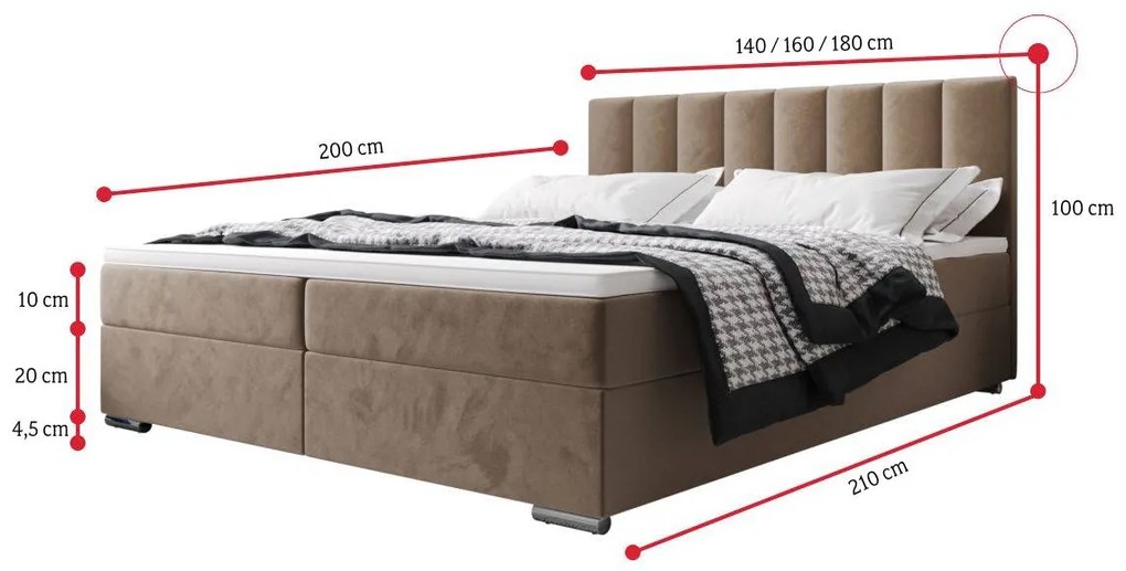 SARINA 4 kárpitozott ágy, 140x200, itaka 15