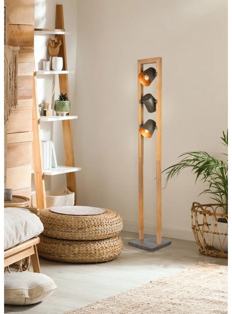 Natúr színű állólámpa fém búrával (magasság 150 cm) Bell – Trio
