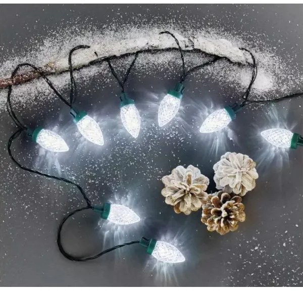 LED Kültéri karácsonyi lánc 50xLED/8 funkció 14,8 m IP44 hideg fehér