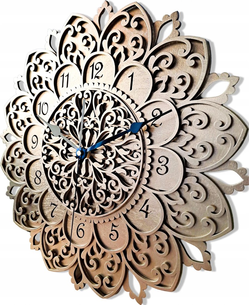 Dekoratív, Áttört Falióra, Mandala, Virág, Csendes,handmade, Arany