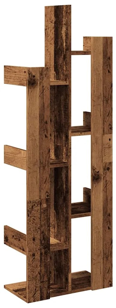antik fa színű szerelt fa könyvszekrény 48 x 25,5 x 140 cm