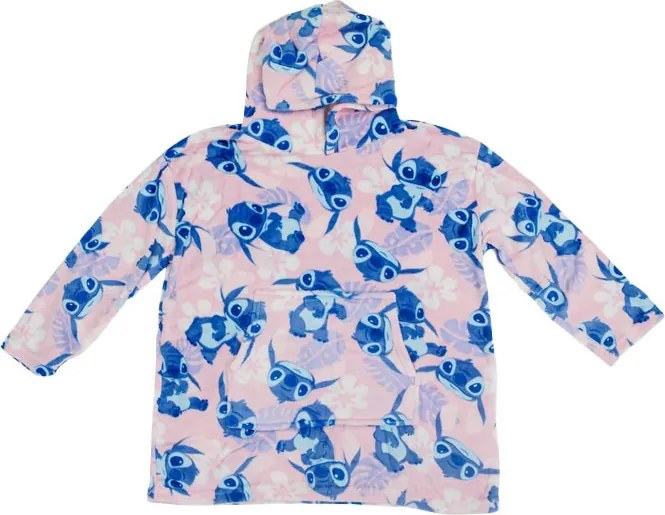 Disney Lilo és Stitch, A csillagkutya Light Rose belebújós plüss polár takaró, poncsó 3-6 év
