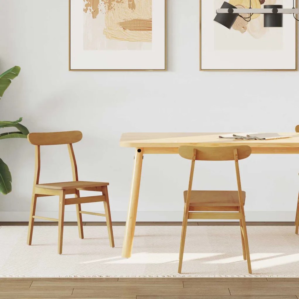 Étkezőszék 2 pcs Természetes Tömör fa