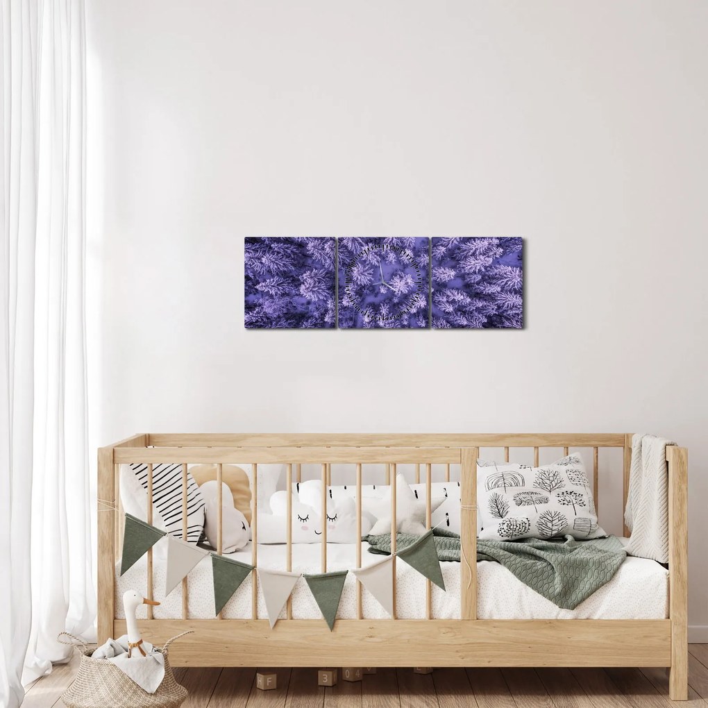 Havas fák képe (órával) (90x30 cm)
