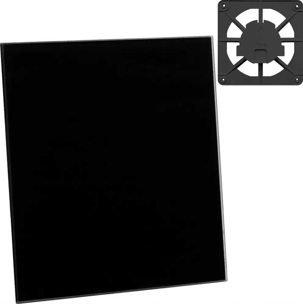 Szellőzőrács Grafit 15x15 Üvegpanel Fekete Fényes Dekoratív