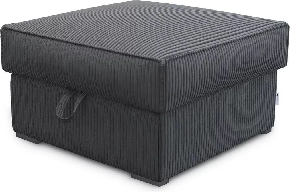Taburet SMART COSARO XL tárolóval 71x71 cm, sötétszürke