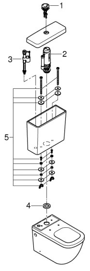 GROHE 39332000 - Öblítőtartály EURO CERAMIC 385 × 170 × 370 mm kerámia/fehér
