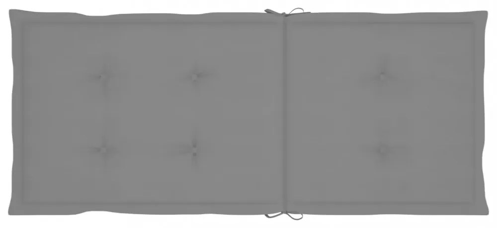 4 db tömör tíkfa kerti szék szürke párnákkal