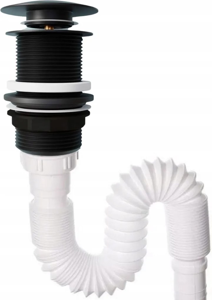 Klikk mosdó csaptelep túlfolyó nélkül fekete szifon ha