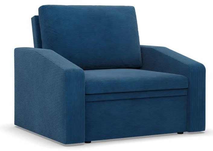 Vertico fekvőfotel, 80 cm széles, kordbársony, kék