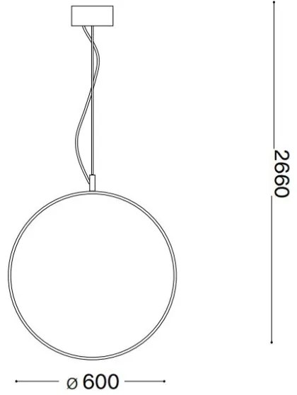 Ideal Lux - LED Csillár zsinóron CIRCUS LED/33W/230V átm. 60 cm CRI 90 fekete