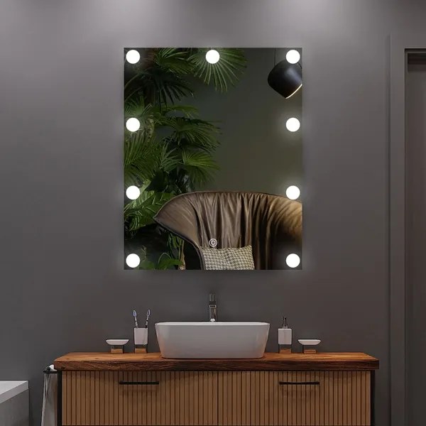 LED tükör világítással 9xLED/1W/230V 3000/4000/6000K 50x40 cm IP44