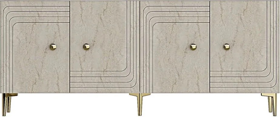 Lessi 180 - White, Travertine