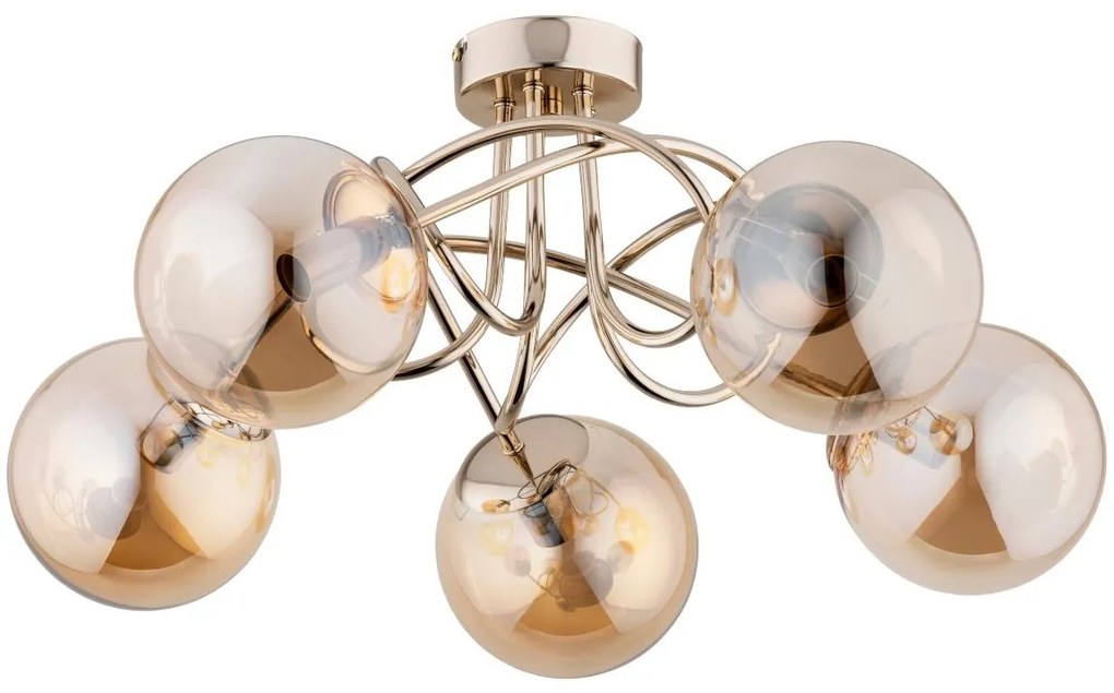 Csillár BANKO 5xE14/10W/230V réz