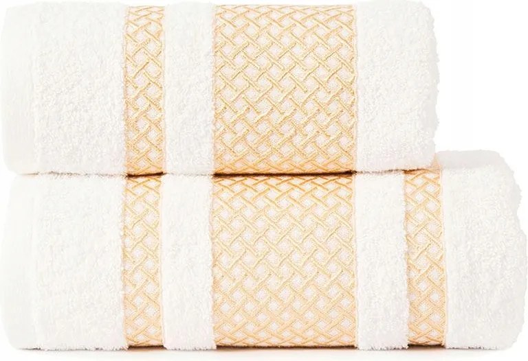 Lionel pamut törölköző 50x90 fehér, arany bordűrrel