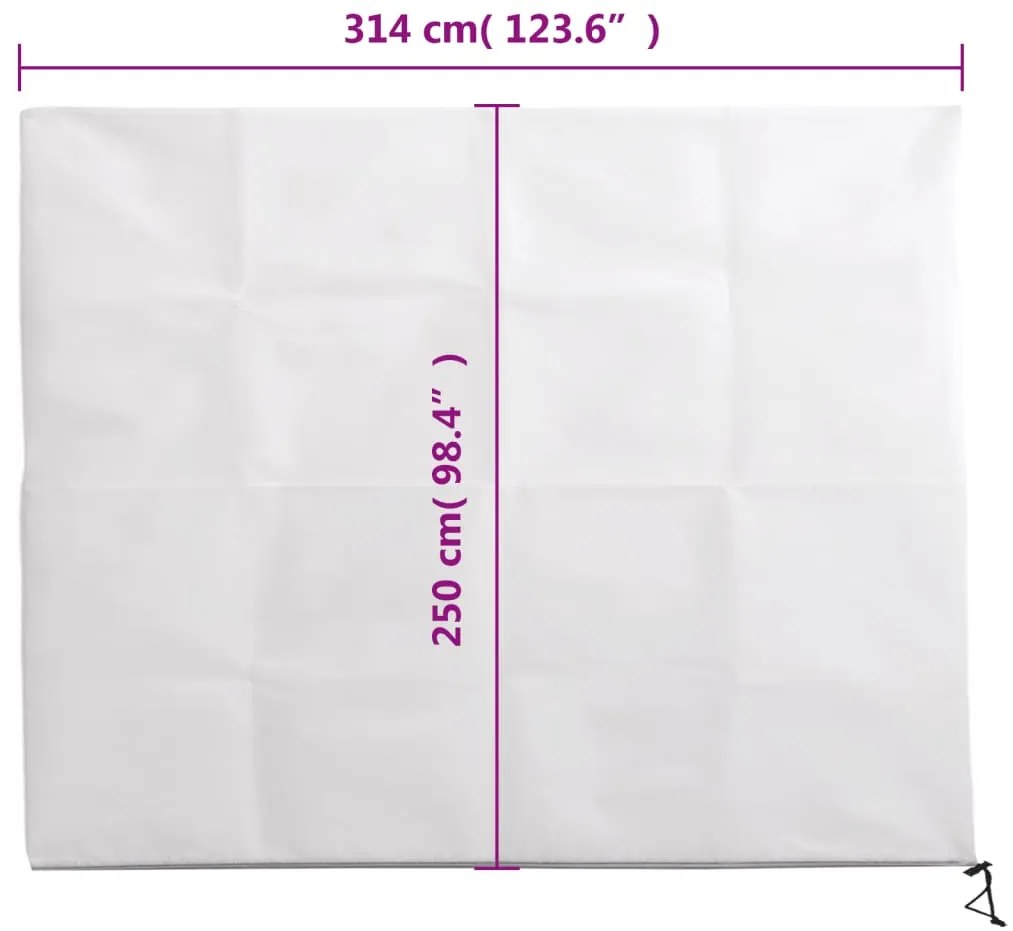 10 db növényvédő huzat cipzárral 70 g/m² 3,14 x 2,5 m