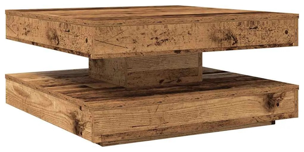 antik fa dohányzóasztal 360 fokban forgatható 70x70x34,5 cm
