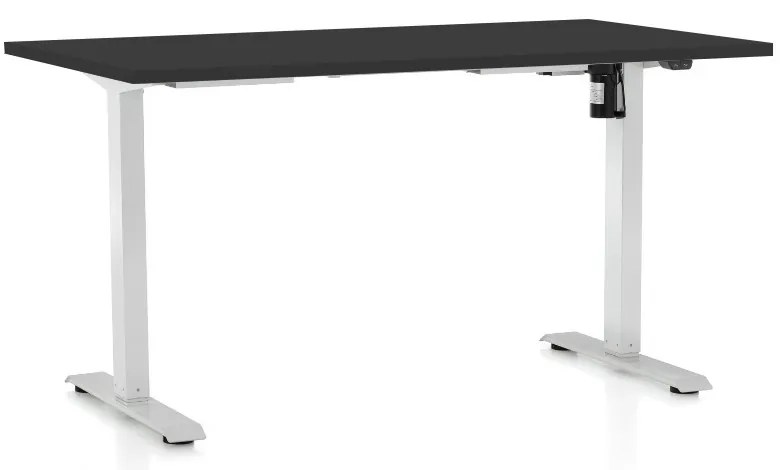Állítható magasságú asztal OfficeTech A, 120 x 80 cm, fehér alap, fekete
