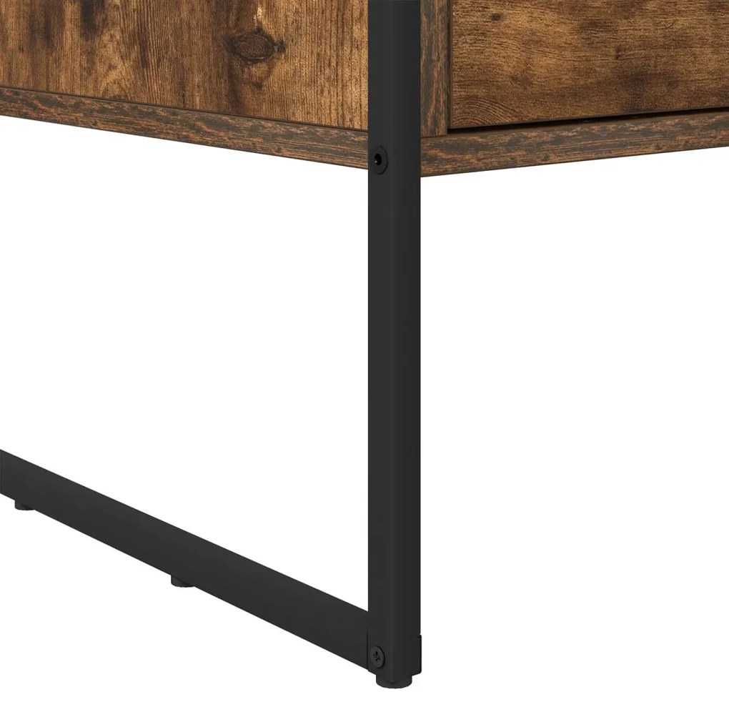 vidaXL Dohányzóasztal fiókkal Füstös tölgy 100 x 46 x 40 cm Faanyag