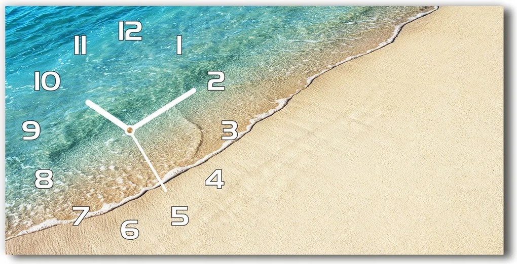 Üveg falióra csendes Hullám a tengerparton 60x30 cm