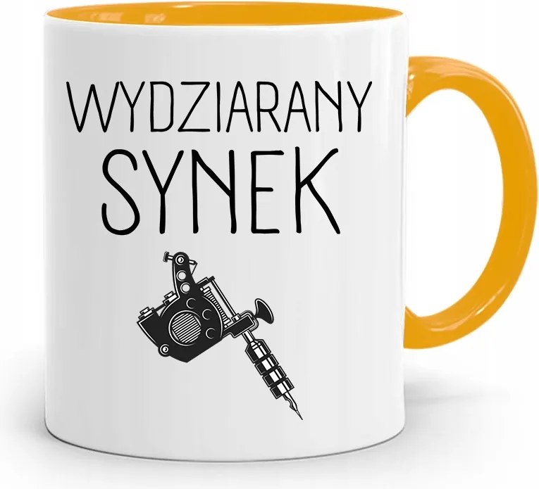 Sárga Bögre Ajándék Fiúnak Kitűzött Fiú nyomott mintával