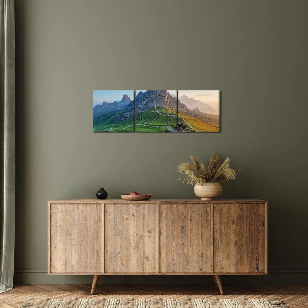 Kép - Dolomitok (órával) (90x30 cm)