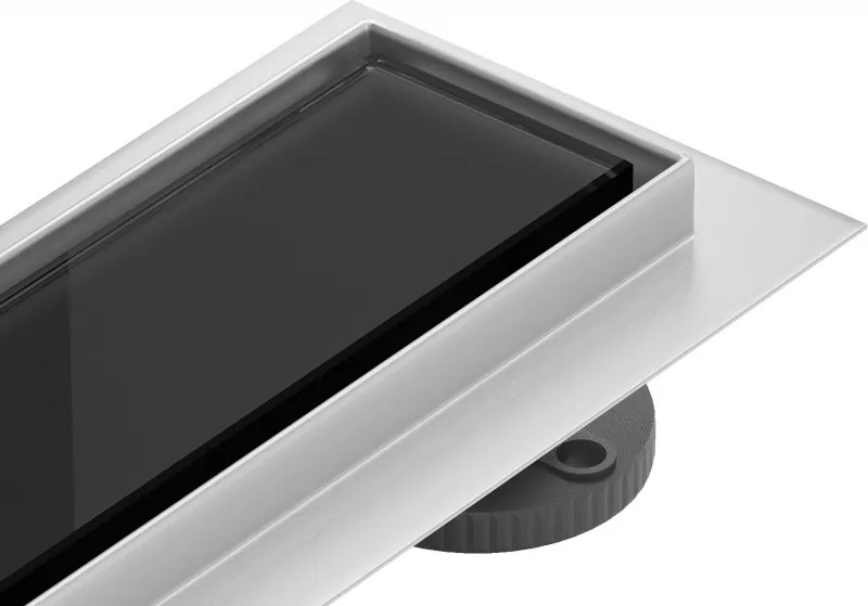 Mexen Flat 360° MGB forgatható vonalmenti elfolyó 50 cm, fekete üveg - 1026050-40