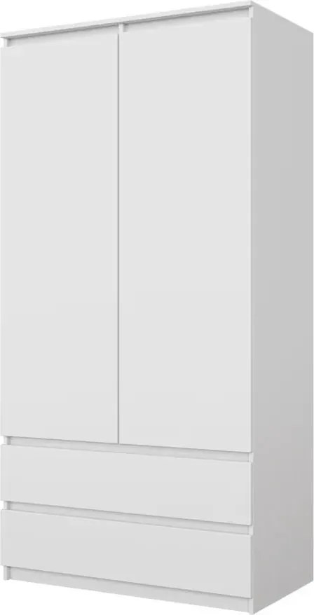 Szekrény 90 cm Joelle Fehér Matt 2 Ajtós 2 Fiókos 3 Polcos