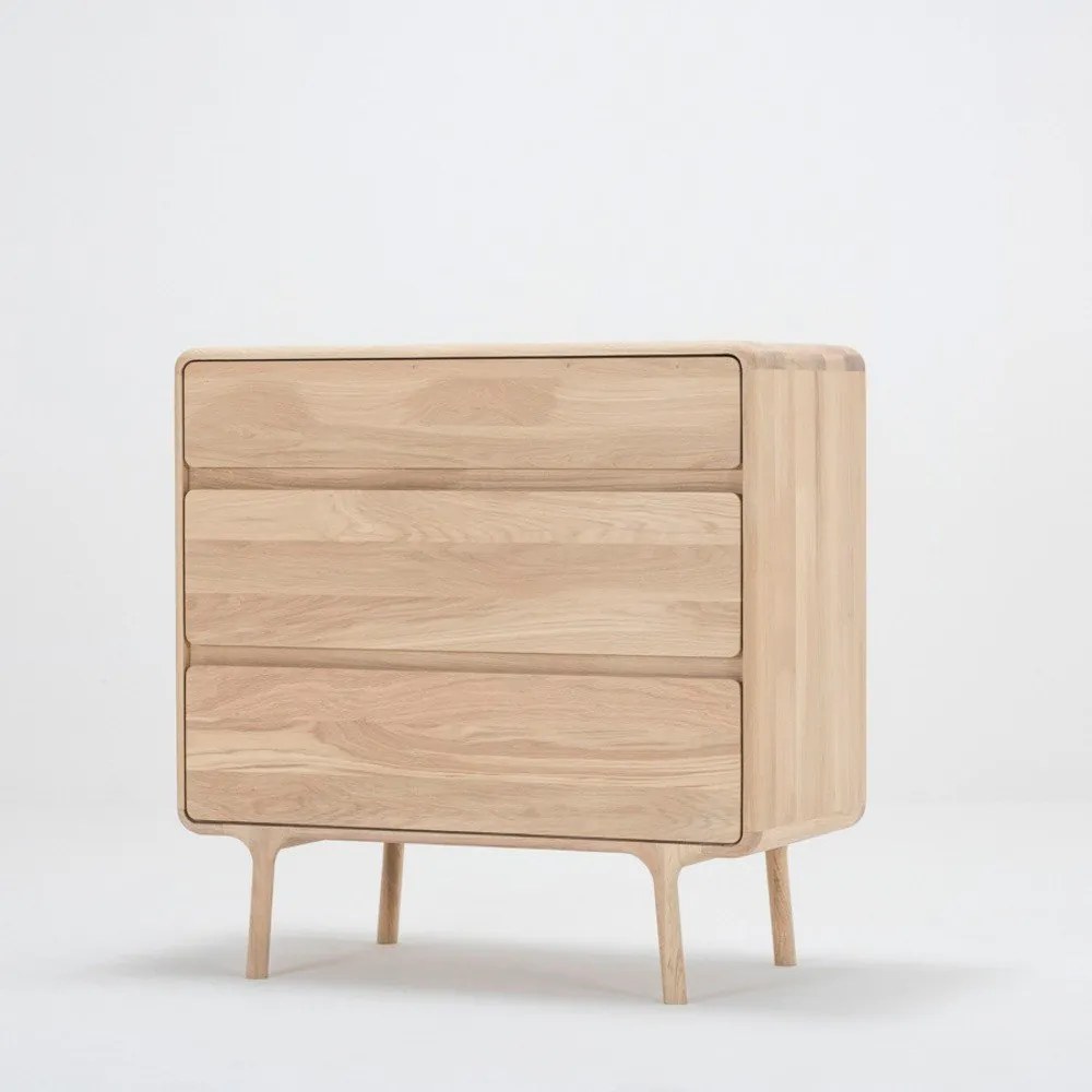 Fawn tömör tölgyfa komód 3 fiókkal - Gazzda