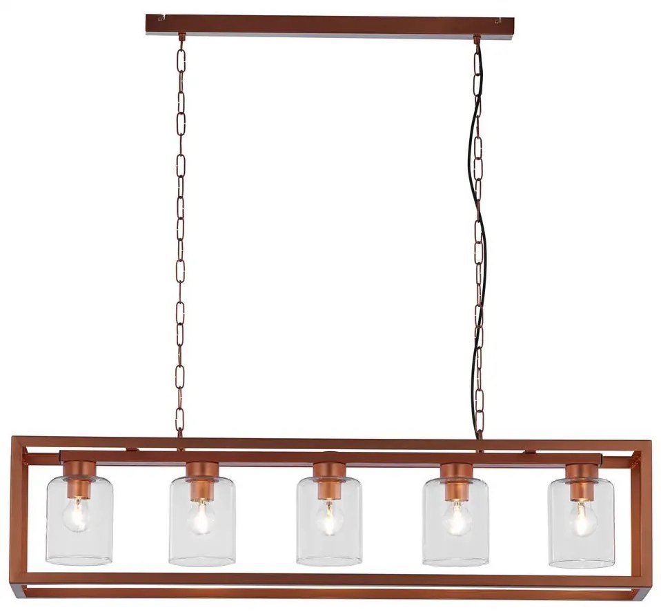 Jupiter 1804 - MC5 - Csillár láncon MACARI 5xE27/60W/230V réz