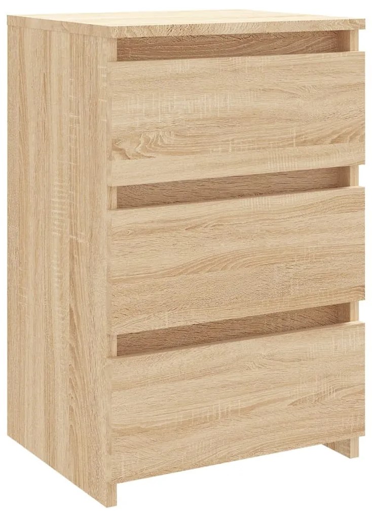 2 db sonoma tölgy színű szerelt fa éjjeliszekrény 40x35x62,5 cm