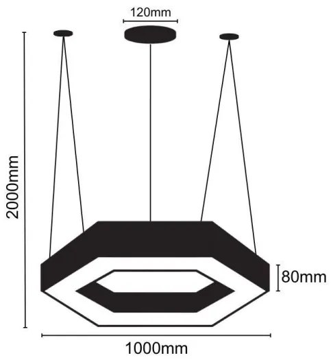 LED Csillár zsinóron LED/50W/230V 4000K átm. 100 cm