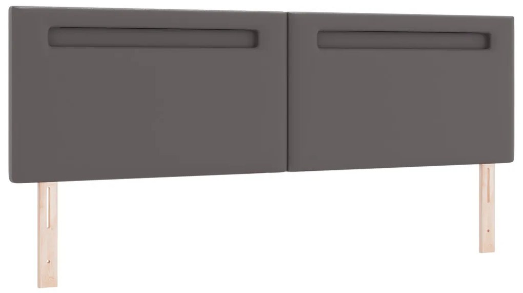 Boxspring ágy szürke színben, szuper king méret, műbőr